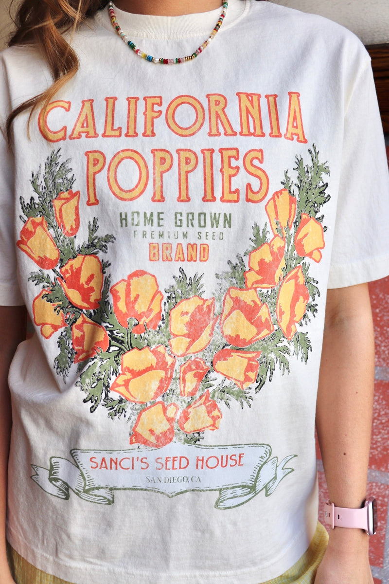 Free People | California Poppies Harvest Vintage Wash Tee Wild Bohemian 