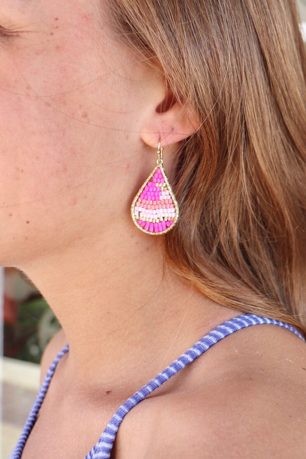 Seed Bead Dangle Earrings Wild Bohemian 
