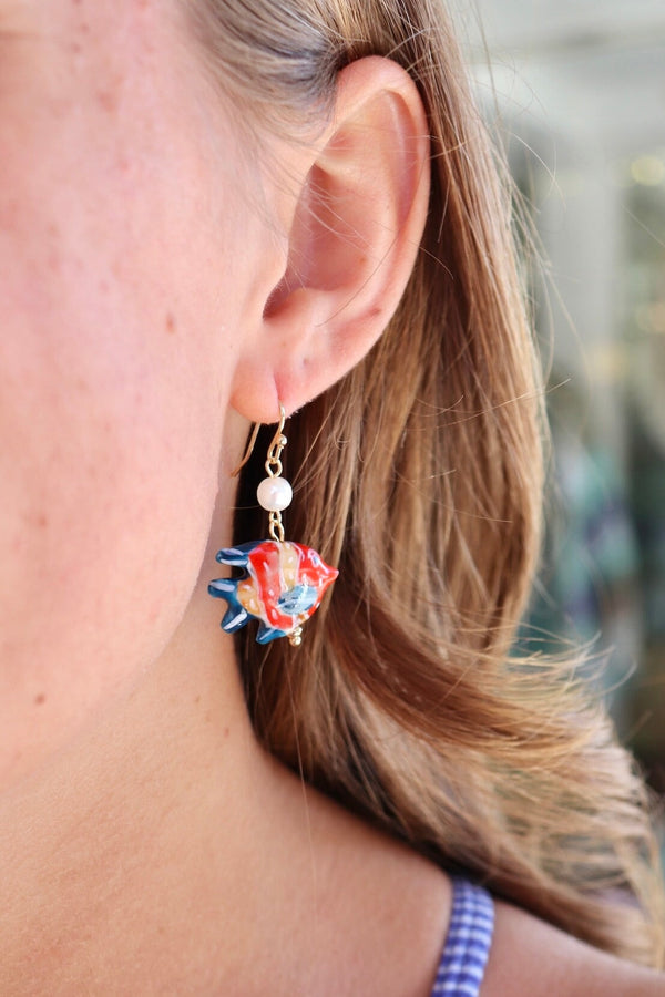 Catch of the Day Earrings Wild Bohemian RED FISH 