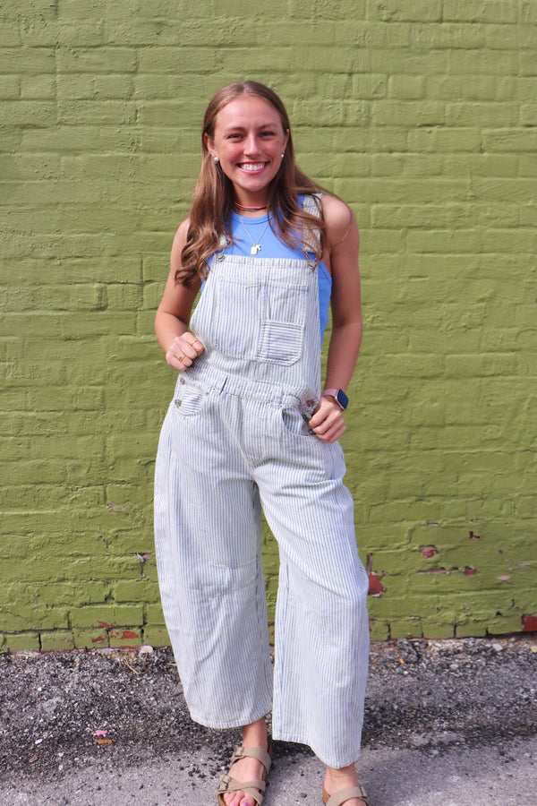 Free People | Good Luck Striped Overalls Wild Bohemian 