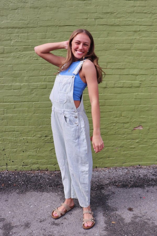 Free People | Good Luck Striped Overalls Wild Bohemian 