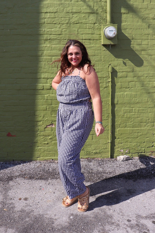 Free People | Retro Heatwave Gingham Jumpsuit Wild Bohemian 