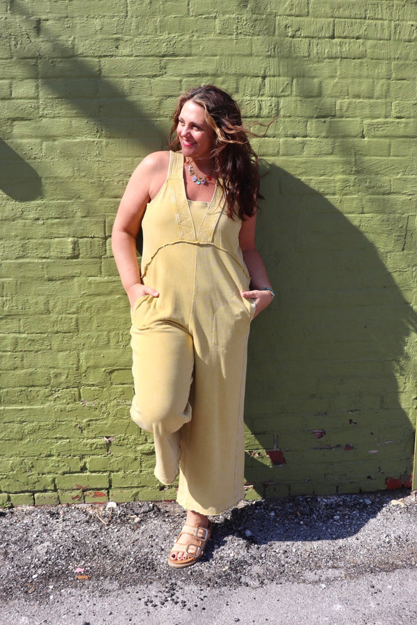 Gemma Knit Jumpsuit in Dandelion Wild Bohemian 