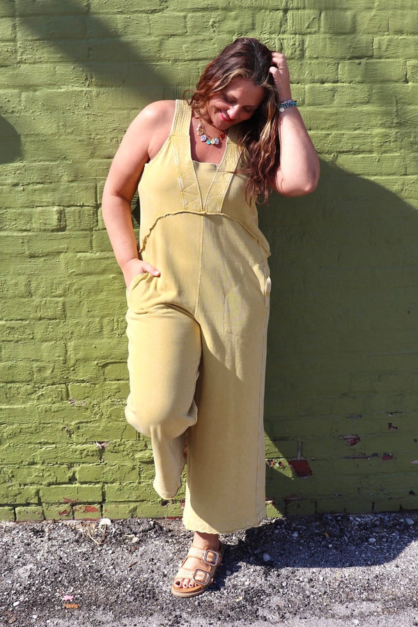 Gemma Knit Jumpsuit in Dandelion Wild Bohemian 