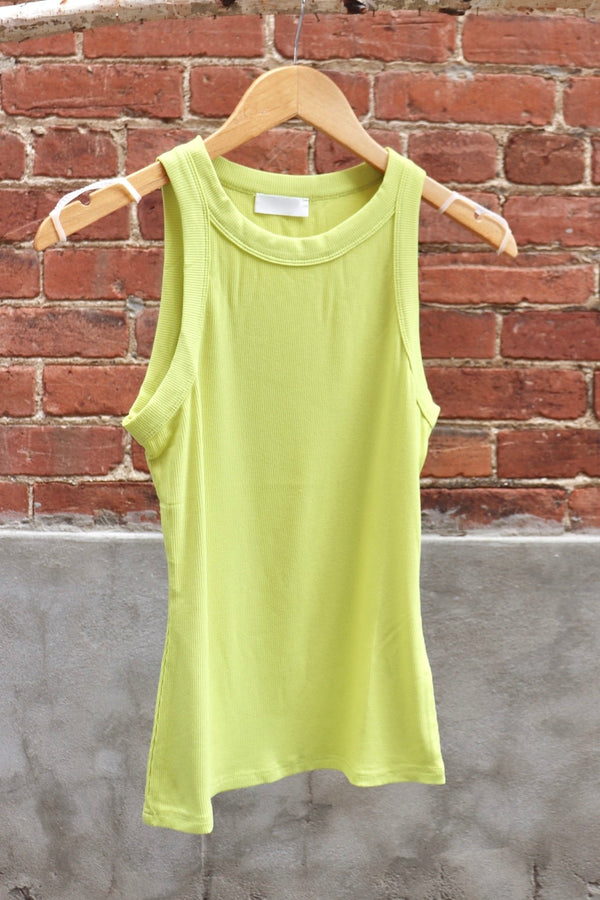 Ribbed Tank in Citron Wild Bohemian 