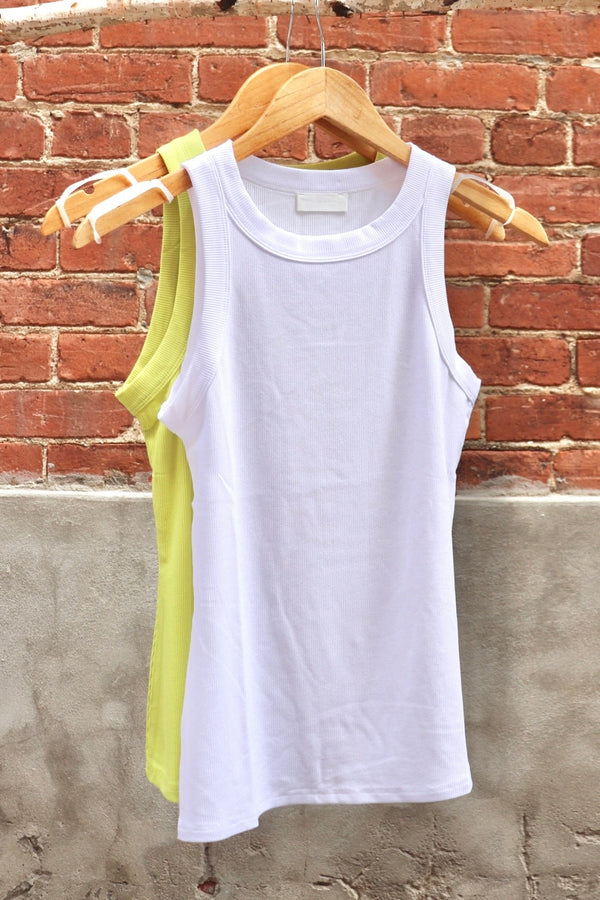 Ribbed Tank in White Wild Bohemian 