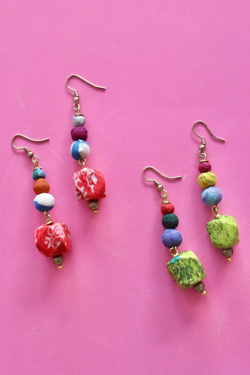 Leila Drop Earrings Wild Bohemian GREEN 