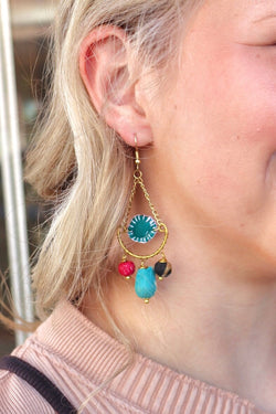 Cierra Teardrop Earrings Wild Bohemian TEAL 