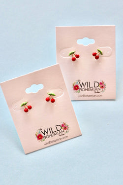 Gold Dipped Cherry Studs Wild Bohemian 