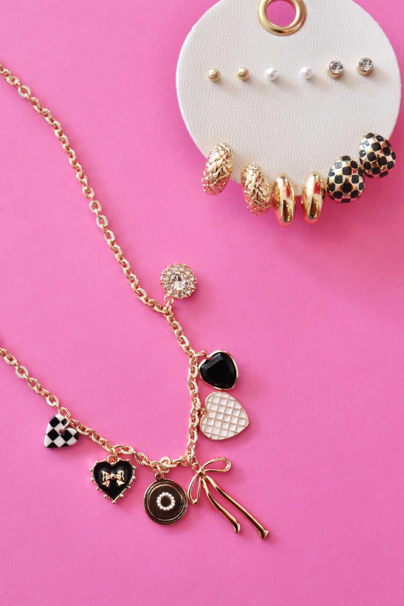 Checkered Charm Necklace Wild Bohemian 