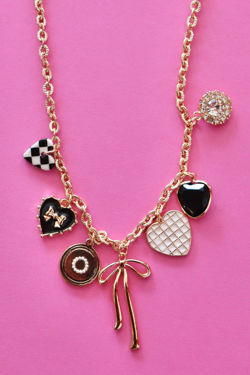 Checkered Charm Necklace Wild Bohemian 