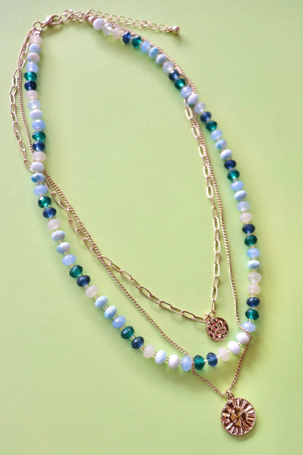 Blue Clover Layered Necklace Wild Bohemian 