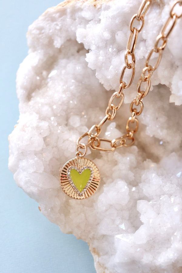 Heart Necklace in Keylime Wild Bohemian 