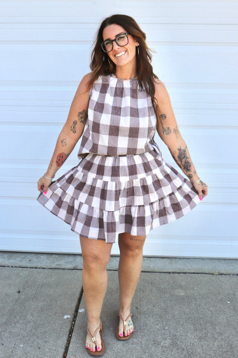Gina Checkered Skirt Wild Bohemian 