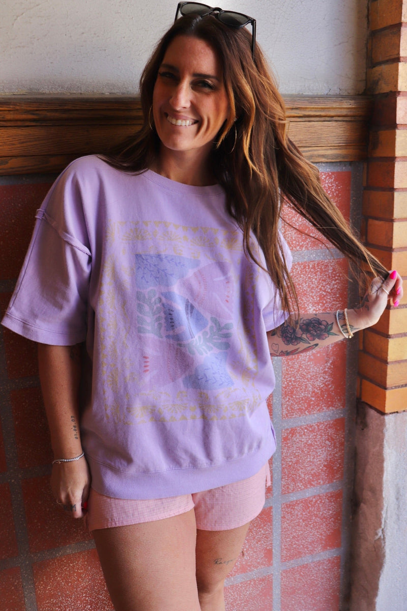 Marina Tee in Washed Lavender Wild Bohemian 