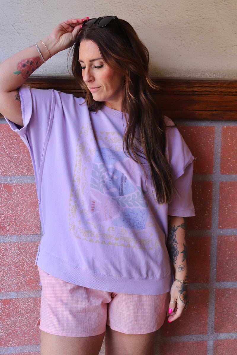 Marina Tee in Washed Lavender Wild Bohemian 