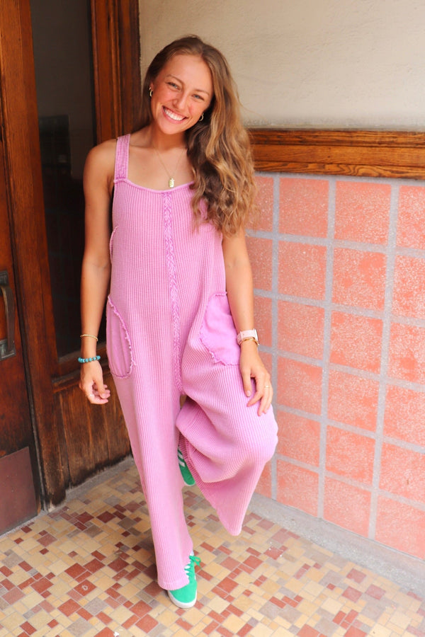 Shiloh Jumpsuit in Peony Pink Wild Bohemian 