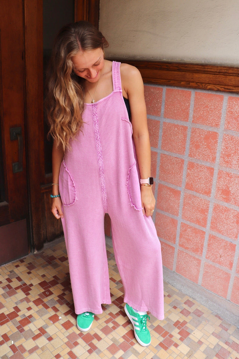 Shiloh Jumpsuit in Peony Pink Wild Bohemian 