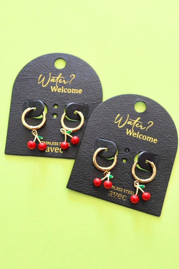 Cherry Huggie Earrings Wild Bohemian 