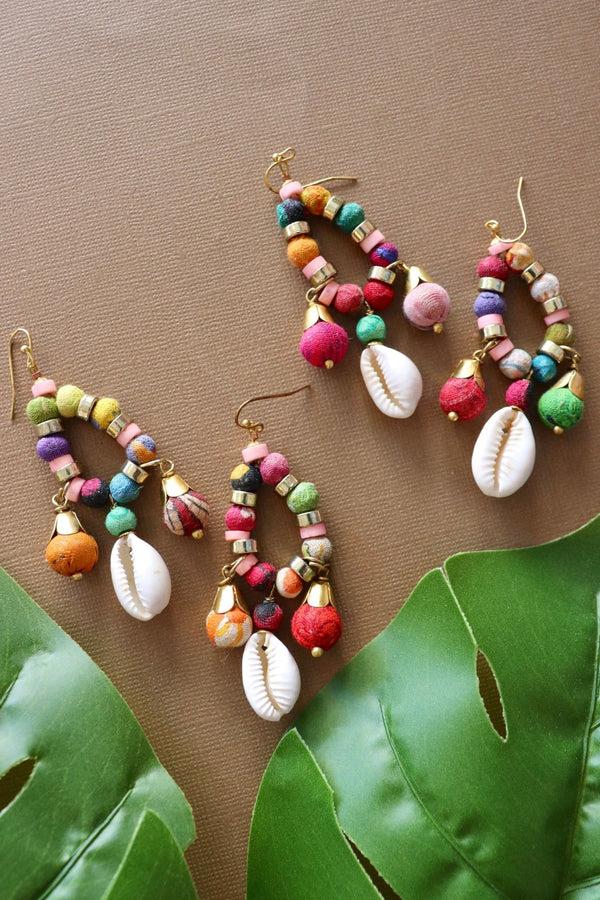 Handmade "Calliope" Shell Earrings Wild Bohemian 