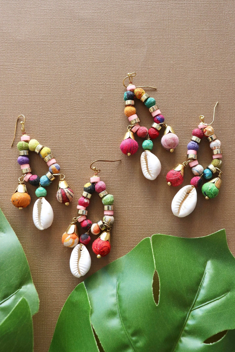 Handmade "Calliope" Shell Earrings Wild Bohemian 