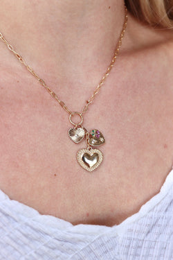 Triple Heart Charm Necklace Wild Bohemian 