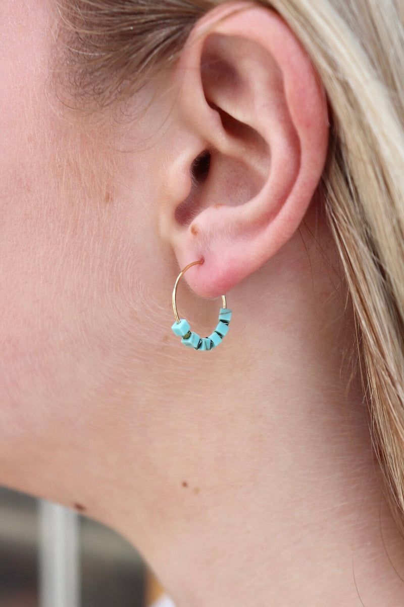 Stone Hoop Earrings Wild Bohemian 