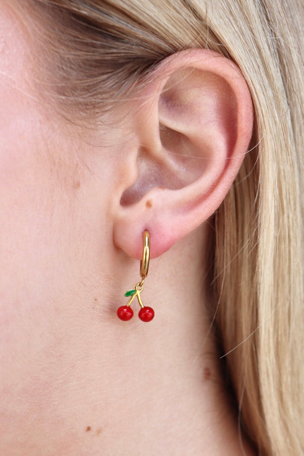 Cherry Huggie Earrings Wild Bohemian 