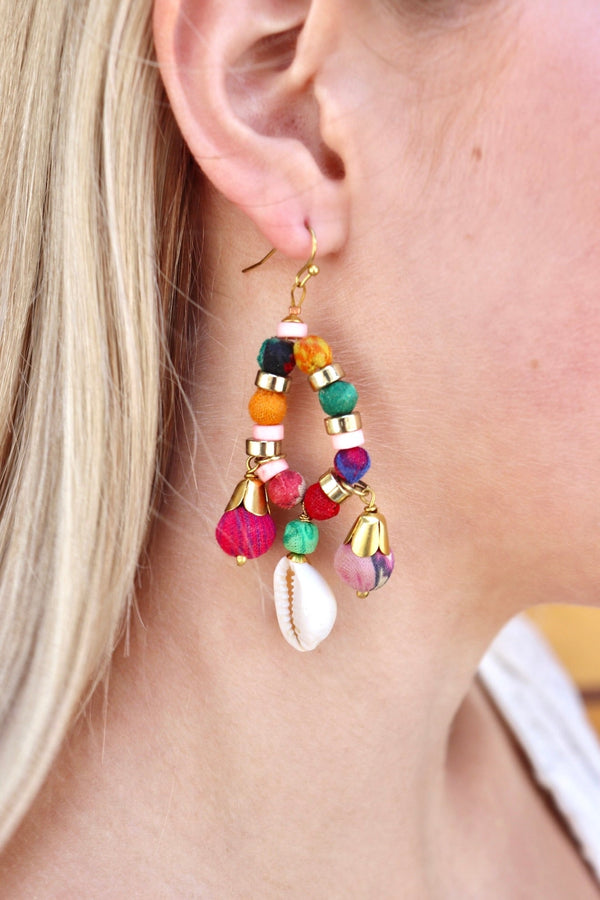 Handmade "Calliope" Shell Earrings Wild Bohemian 