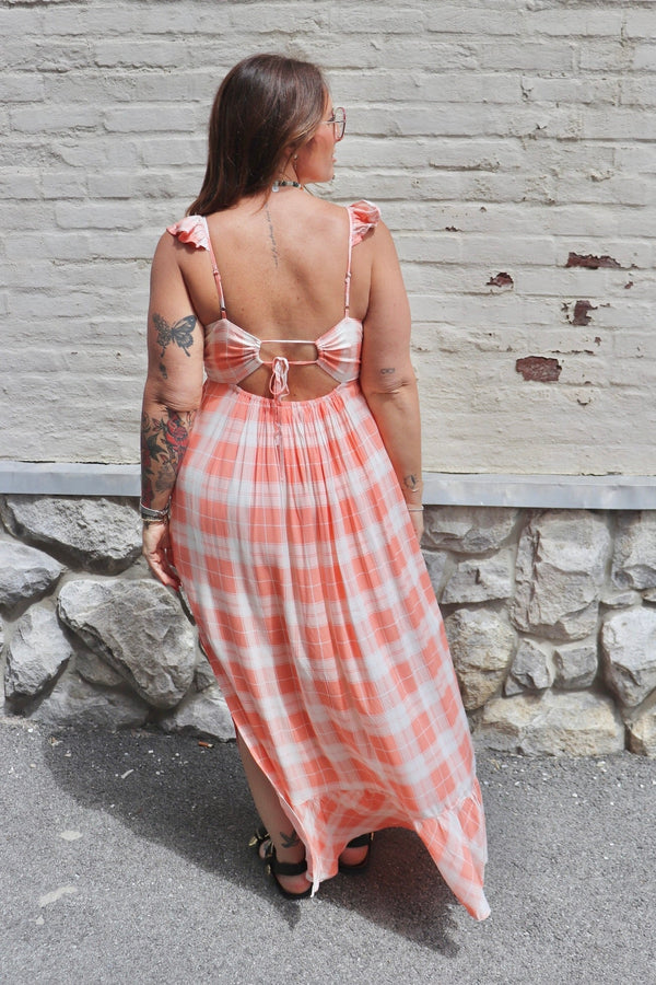 Coral Open Back Maxi Wild Bohemian 