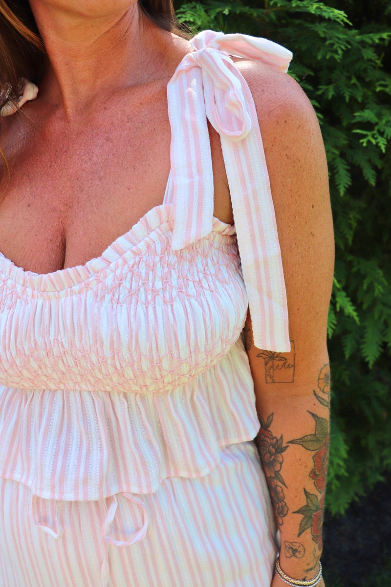 Kaci Smocked Tank TOPS POLYGRAM 