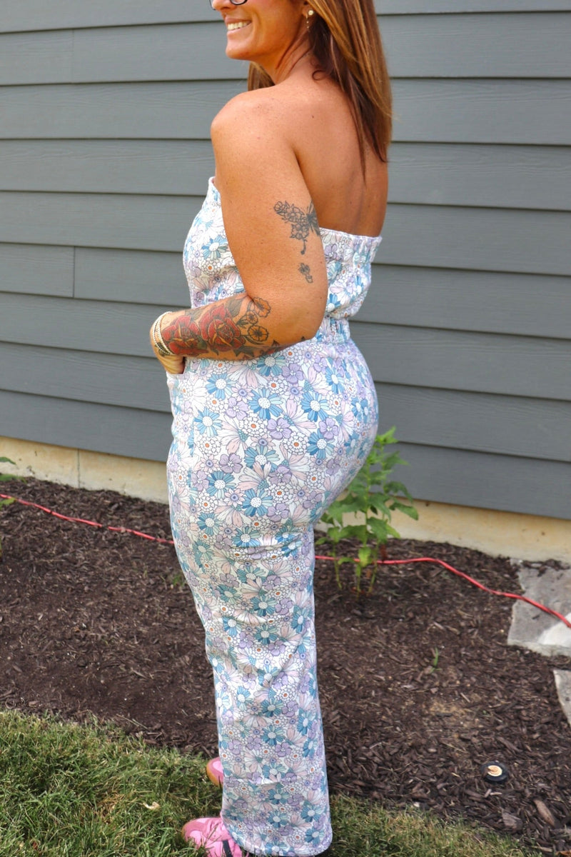 Delaney Floral Denim Jumpsuit JUMPSUIT POLYGRAM 