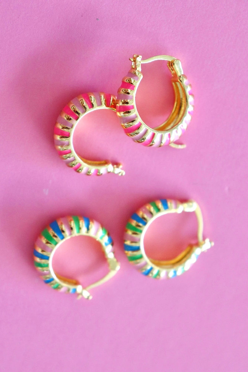 Enamel Hoop Earrings EARRINGS Josslyn 
