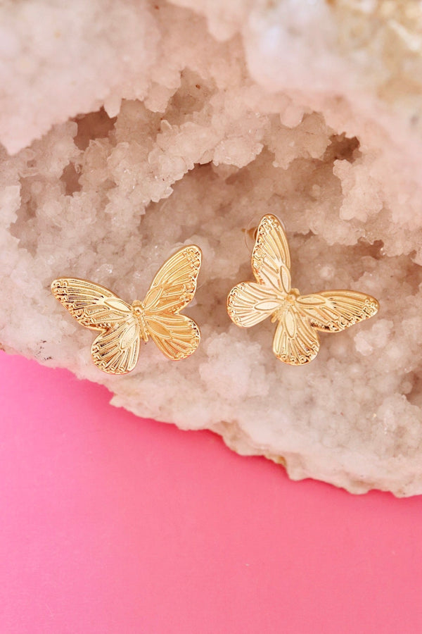 Gold Butterfly Earrings EARRINGS Josslyn 