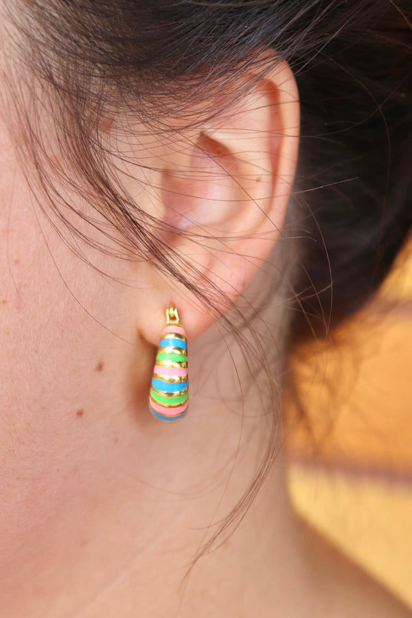 Enamel Hoop Earrings EARRINGS Josslyn 