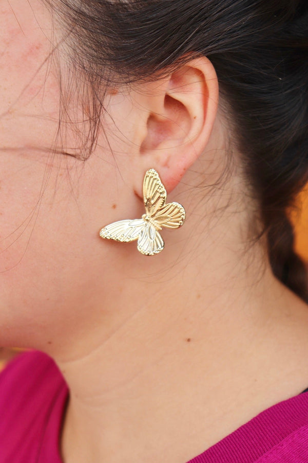 Gold Butterfly Earrings EARRINGS Josslyn 