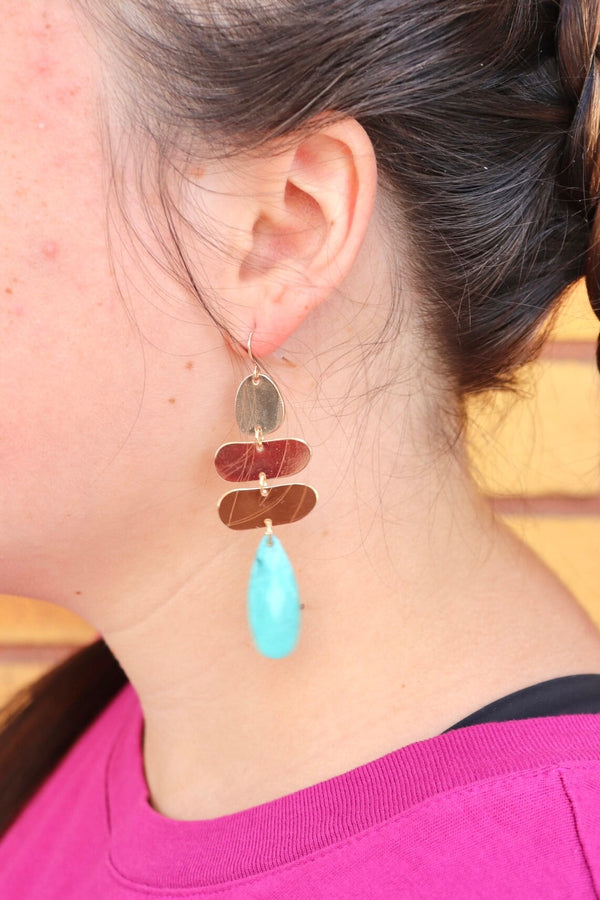 Acrylic Geo Drop Earrings EARRINGS Josslyn TURQUOISE 