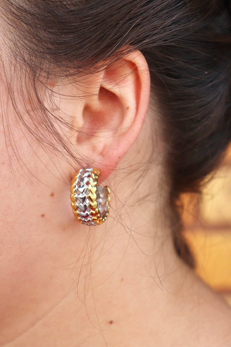 Tarnish Free Mixed Metals Hoop Earrings EARRINGS Josslyn 