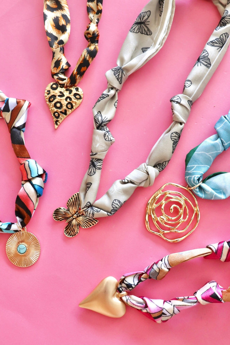 Bandana Scarf Pendant Necklace NECKLACES Josslyn 