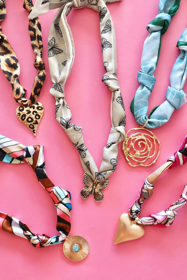 Bandana Scarf Pendant Necklace NECKLACES Josslyn 