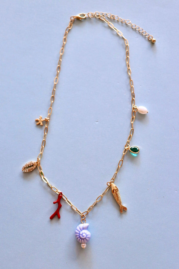 Tidal Treasures Charm Necklace NECKLACES Josslyn 
