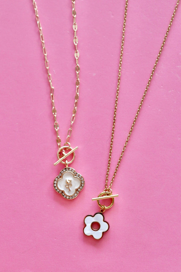 Flower Pendant Toggle Necklaces NECKLACES Josslyn 