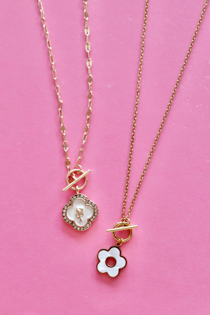 Flower Pendant Toggle Necklaces NECKLACES Josslyn 