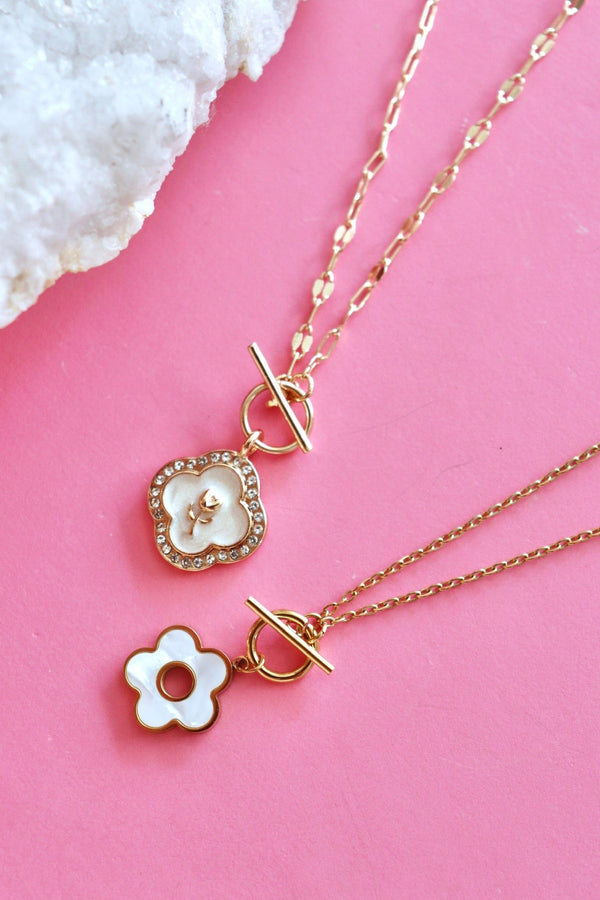 Flower Pendant Toggle Necklaces NECKLACES Josslyn 