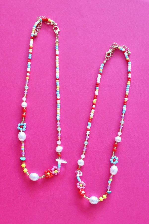 Pearl & Daisy Beaded Necklace NECKLACES Josslyn 