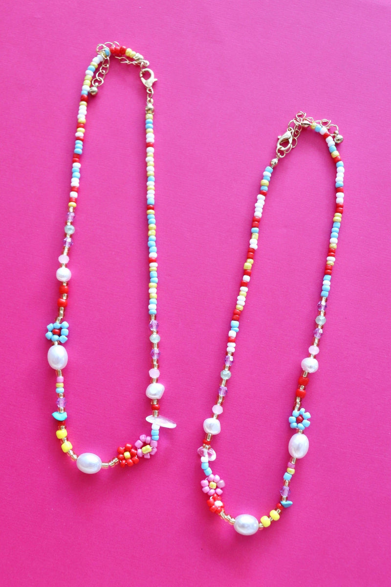 Pearl & Daisy Beaded Necklace NECKLACES Josslyn 