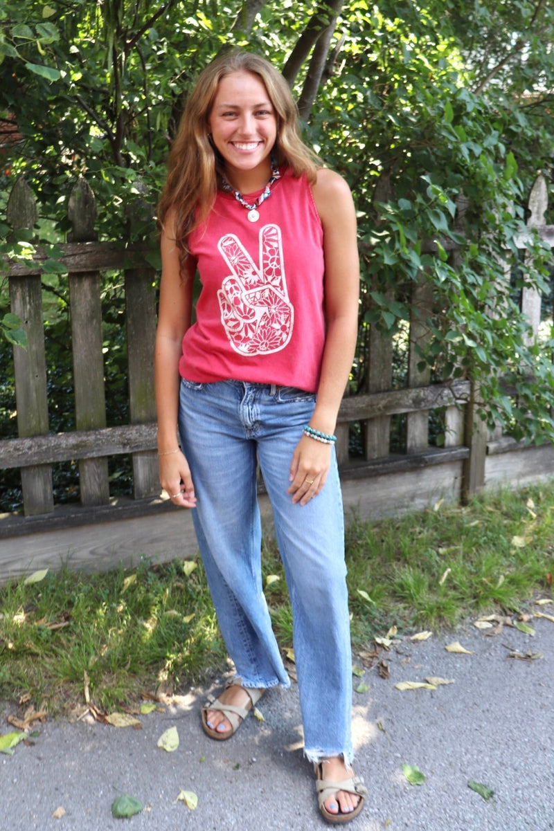 Peace Graphic Tank TOPS HRTandLOVE 