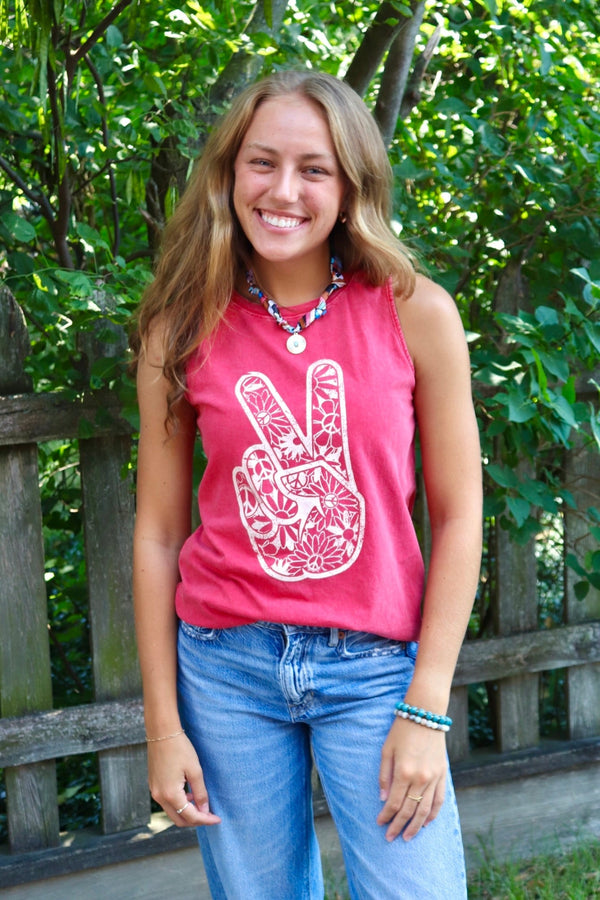 Peace Graphic Tank TOPS HRTandLOVE 