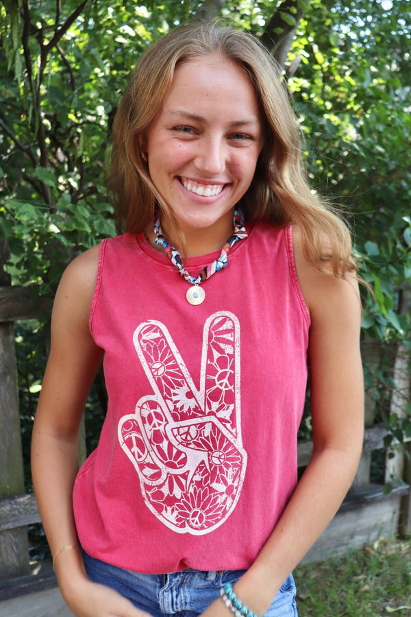Peace Graphic Tank TOPS HRTandLOVE 