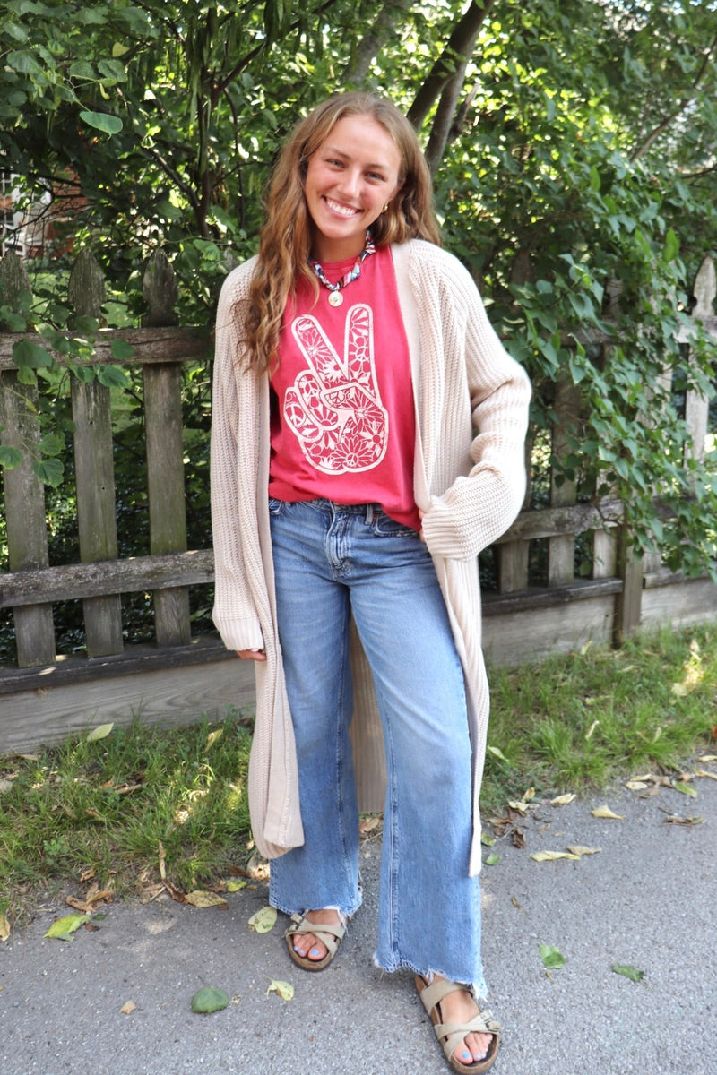 Charlie Knit Duster in Boho Beige OUTERWEARS POL 